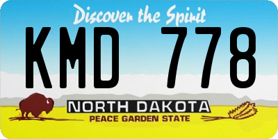 ND license plate KMD778