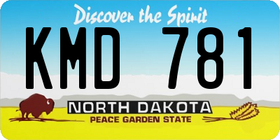 ND license plate KMD781