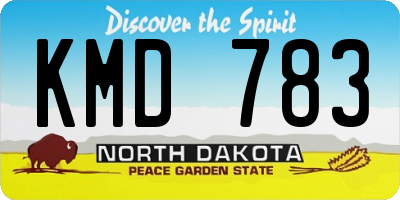 ND license plate KMD783