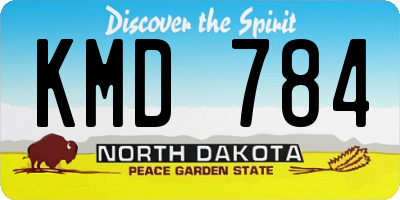 ND license plate KMD784