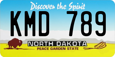 ND license plate KMD789