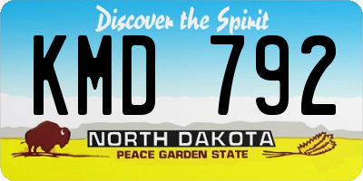 ND license plate KMD792