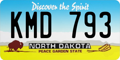 ND license plate KMD793