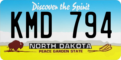 ND license plate KMD794