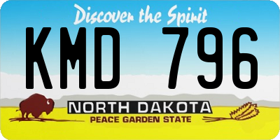 ND license plate KMD796