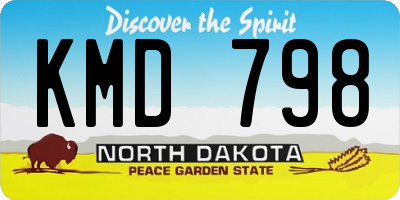 ND license plate KMD798
