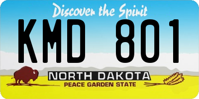 ND license plate KMD801