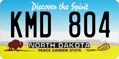 ND license plate KMD804