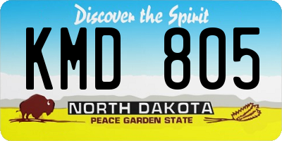 ND license plate KMD805