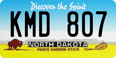 ND license plate KMD807