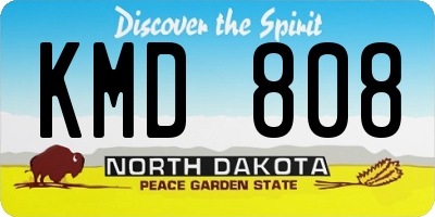 ND license plate KMD808
