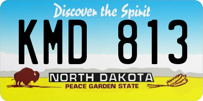 ND license plate KMD813