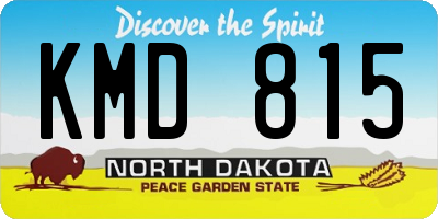 ND license plate KMD815