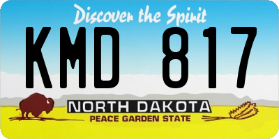 ND license plate KMD817