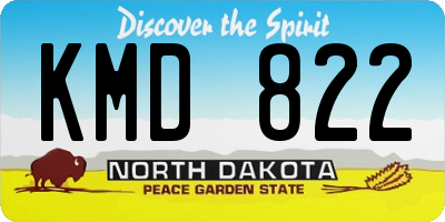 ND license plate KMD822