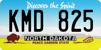 ND license plate KMD825
