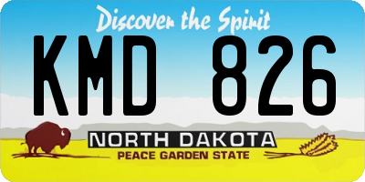 ND license plate KMD826