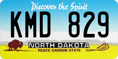 ND license plate KMD829