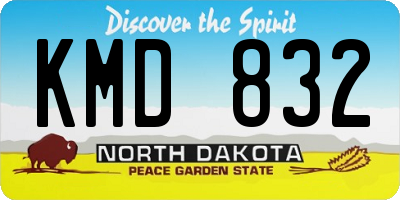 ND license plate KMD832