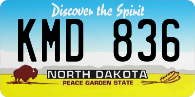 ND license plate KMD836