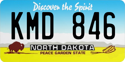 ND license plate KMD846
