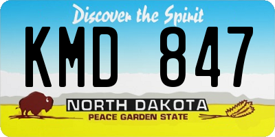 ND license plate KMD847