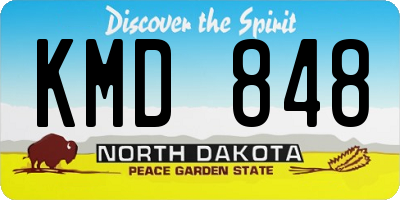 ND license plate KMD848