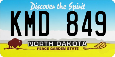 ND license plate KMD849