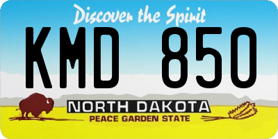 ND license plate KMD850