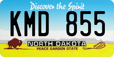 ND license plate KMD855