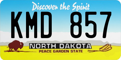 ND license plate KMD857