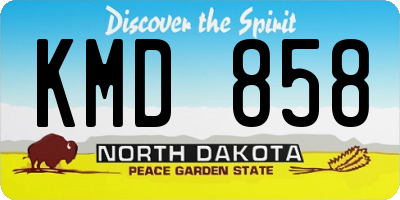 ND license plate KMD858