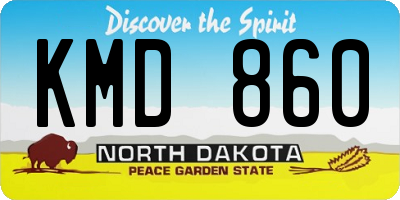 ND license plate KMD860