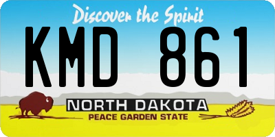 ND license plate KMD861