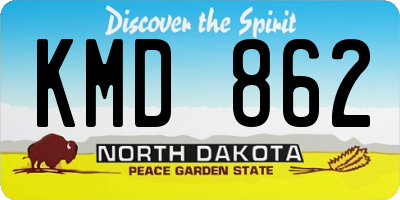 ND license plate KMD862