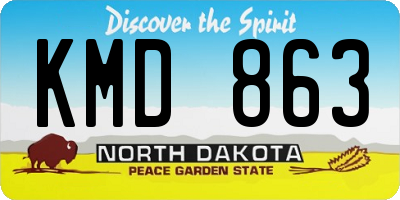 ND license plate KMD863