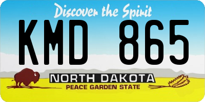 ND license plate KMD865