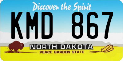 ND license plate KMD867