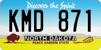 ND license plate KMD871