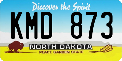 ND license plate KMD873