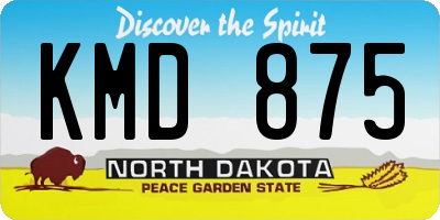 ND license plate KMD875