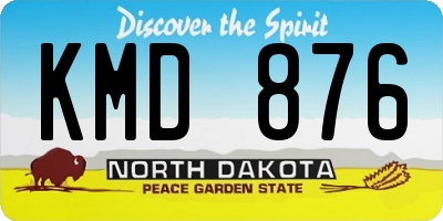 ND license plate KMD876