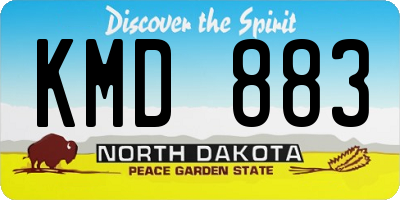ND license plate KMD883