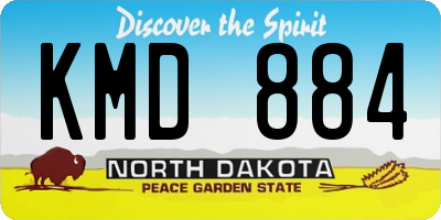 ND license plate KMD884