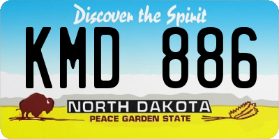 ND license plate KMD886