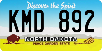 ND license plate KMD892
