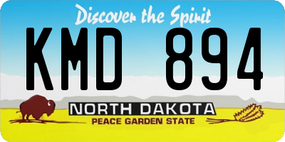 ND license plate KMD894