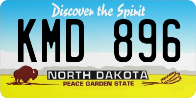 ND license plate KMD896