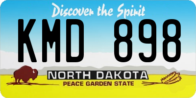 ND license plate KMD898