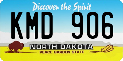 ND license plate KMD906
